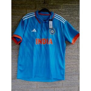 NWT Adidas Men's India Cricket Jersey Polo Shirt Size XL